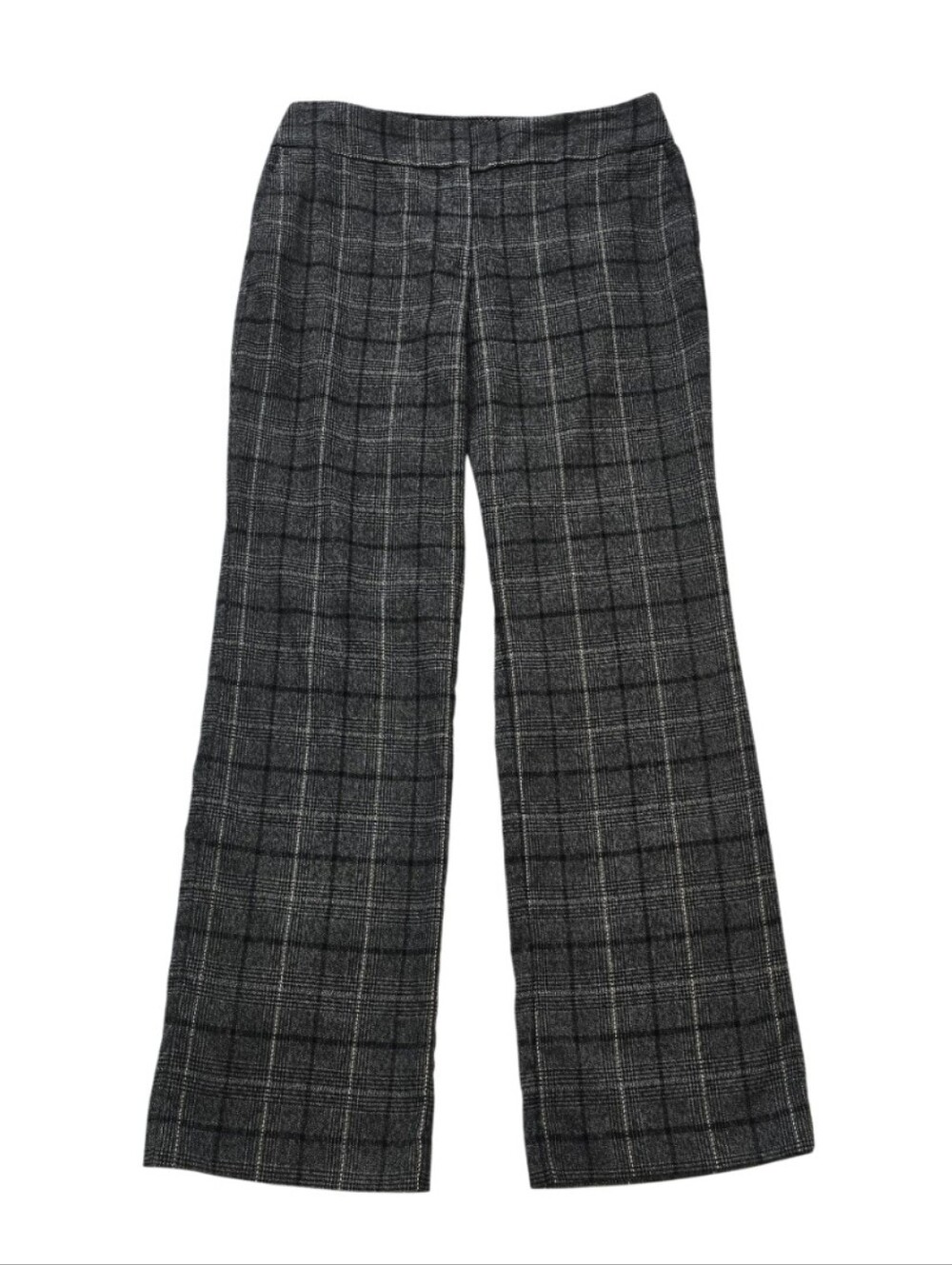 Ann Taylor Women's Dress Pants Trousers Size 12 Grey Black Plaid Office Career